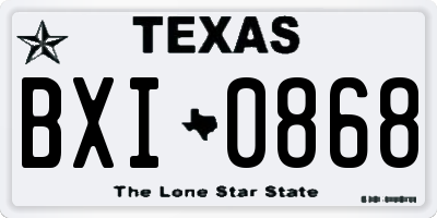 TX license plate BXI0868