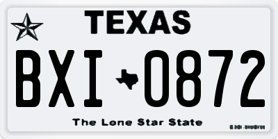 TX license plate BXI0872