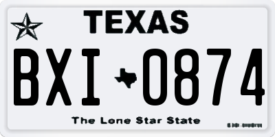 TX license plate BXI0874