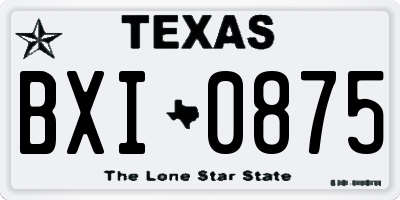 TX license plate BXI0875