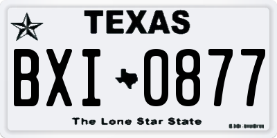 TX license plate BXI0877