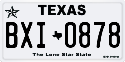 TX license plate BXI0878