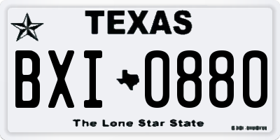 TX license plate BXI0880
