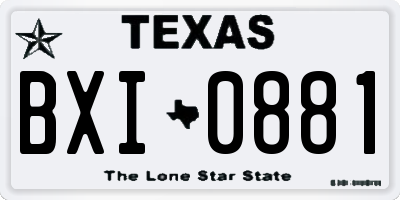 TX license plate BXI0881