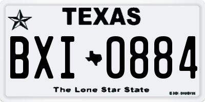 TX license plate BXI0884