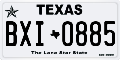 TX license plate BXI0885