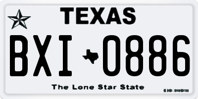 TX license plate BXI0886