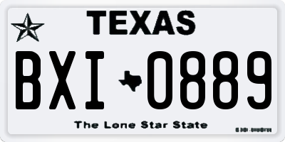 TX license plate BXI0889