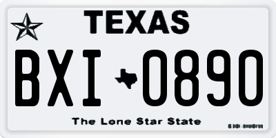 TX license plate BXI0890