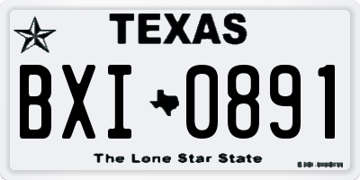 TX license plate BXI0891