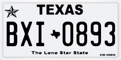 TX license plate BXI0893