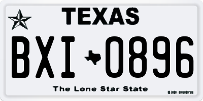 TX license plate BXI0896