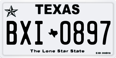 TX license plate BXI0897