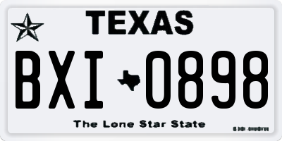 TX license plate BXI0898