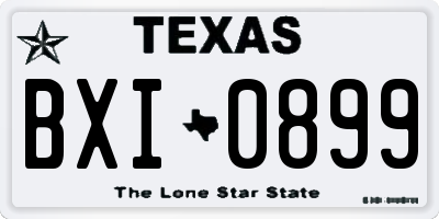 TX license plate BXI0899