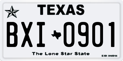 TX license plate BXI0901