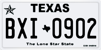 TX license plate BXI0902