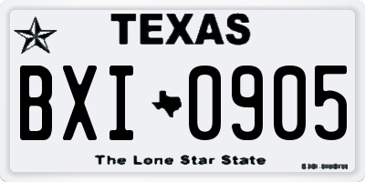 TX license plate BXI0905