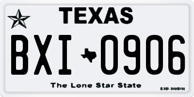 TX license plate BXI0906