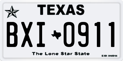 TX license plate BXI0911