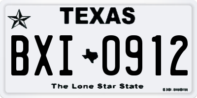 TX license plate BXI0912