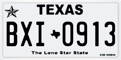 TX license plate BXI0913