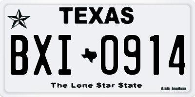 TX license plate BXI0914