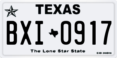 TX license plate BXI0917