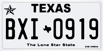 TX license plate BXI0919