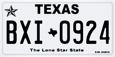 TX license plate BXI0924