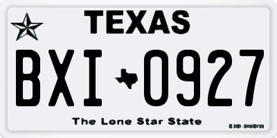 TX license plate BXI0927