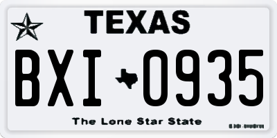 TX license plate BXI0935