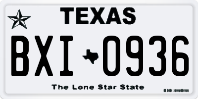 TX license plate BXI0936