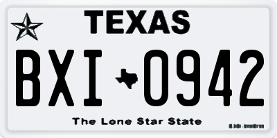 TX license plate BXI0942