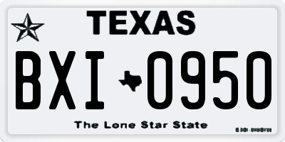 TX license plate BXI0950