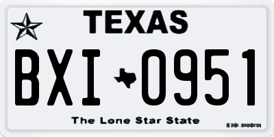 TX license plate BXI0951