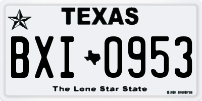 TX license plate BXI0953