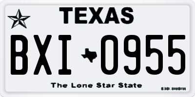 TX license plate BXI0955