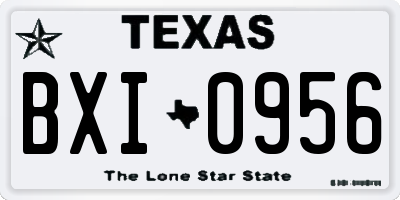 TX license plate BXI0956