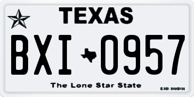 TX license plate BXI0957