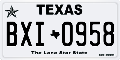 TX license plate BXI0958