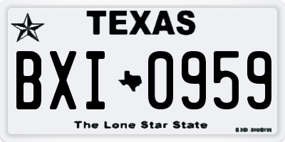 TX license plate BXI0959