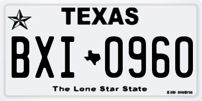 TX license plate BXI0960