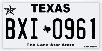 TX license plate BXI0961