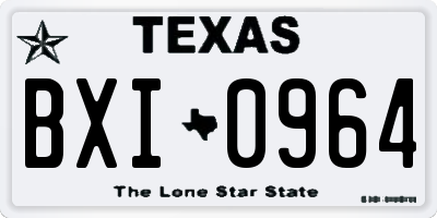 TX license plate BXI0964