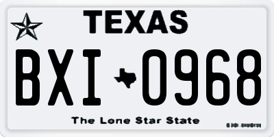 TX license plate BXI0968
