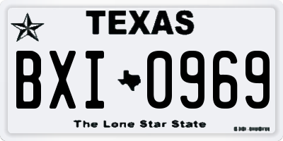 TX license plate BXI0969