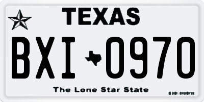 TX license plate BXI0970