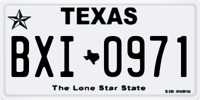 TX license plate BXI0971