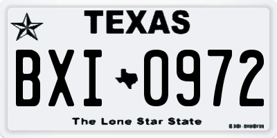 TX license plate BXI0972